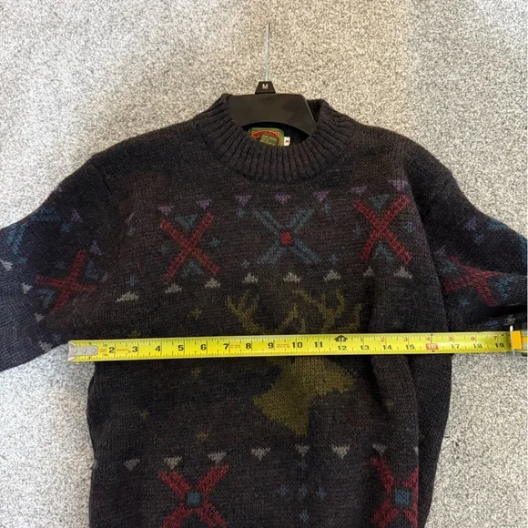 Vintage Boston Traders Deer Grandpa Sweater M Pure Wool Rare Nature VTG - Picture 6 of 6